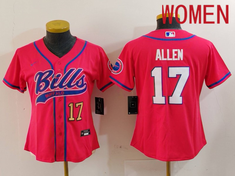 Women Buffalo Bills #17 Allen Red Joint Name 2024 Nike Limited NFL Jersey style 9121->women nfl jersey->Women Jersey